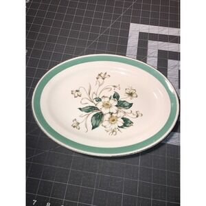 Vintage Earthenware Magnolia by EDWIN KNOWLES Oval Serving‎ Platter 12"